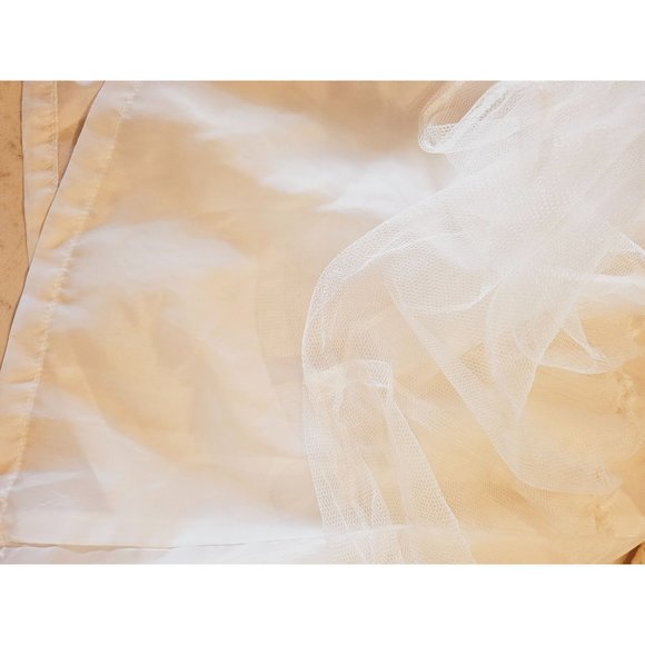 Julian Taylor vintage dress size 12 faux wrap wrap collar eyelet white pockets - Picture 7 of 16